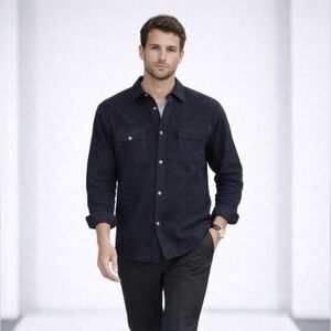 SWTR Navy Merino Wool Blend Sweater men’s Size S Soft Knit Pullo cardigan